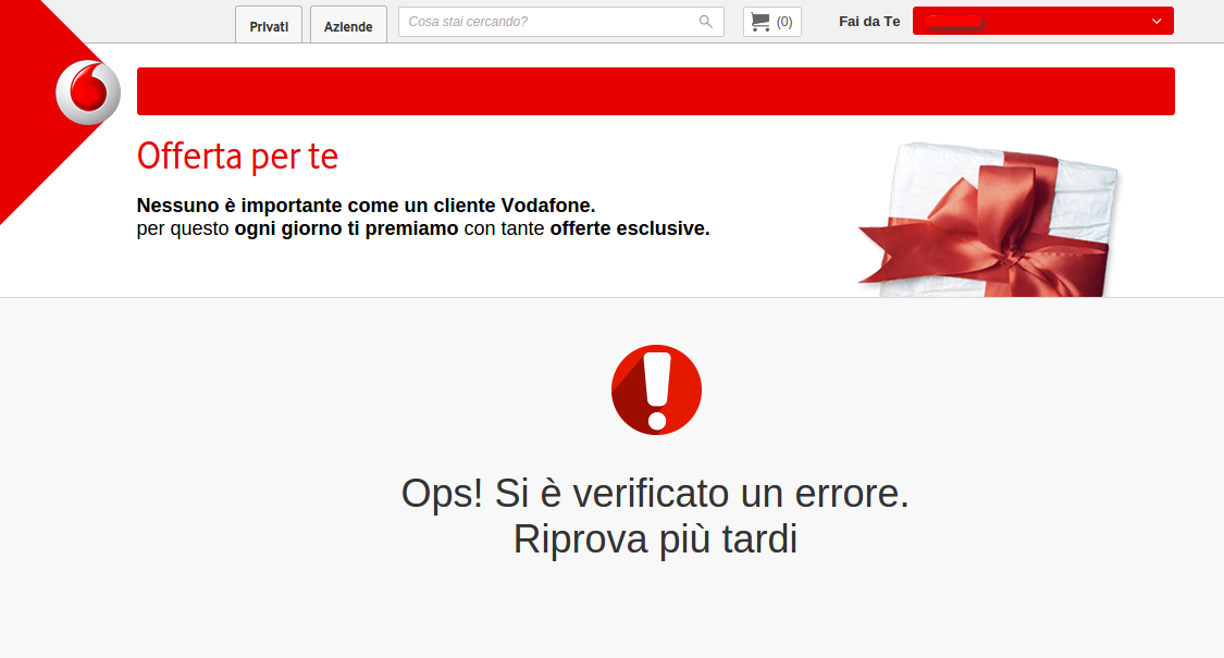 diego_borrelli's tweet photo. ciao @VodafoneIT per me sei il numero 1... ah no, ops, c'è stato un errore! http://t.co/1uupKzfpc9