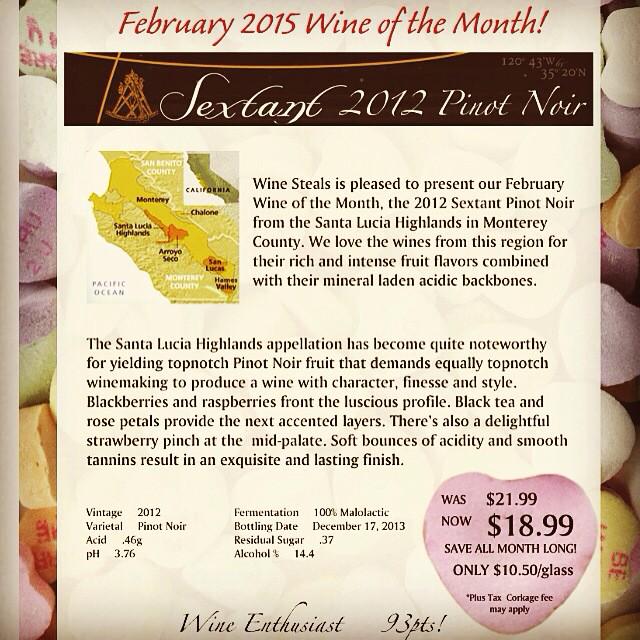 Come try this amazing #pinot noir from Santa Lucia Highlands by <a href="/SextantWines/">Sextant Wines</a> 
special price all month long!