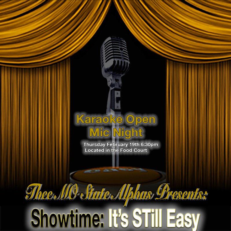 The <a href="/MoStateAlphas/">MoSTateAlphas | ΣΘ</a> #AlphaWeek2015 continues with Karaoke in the PSU food court tonight.