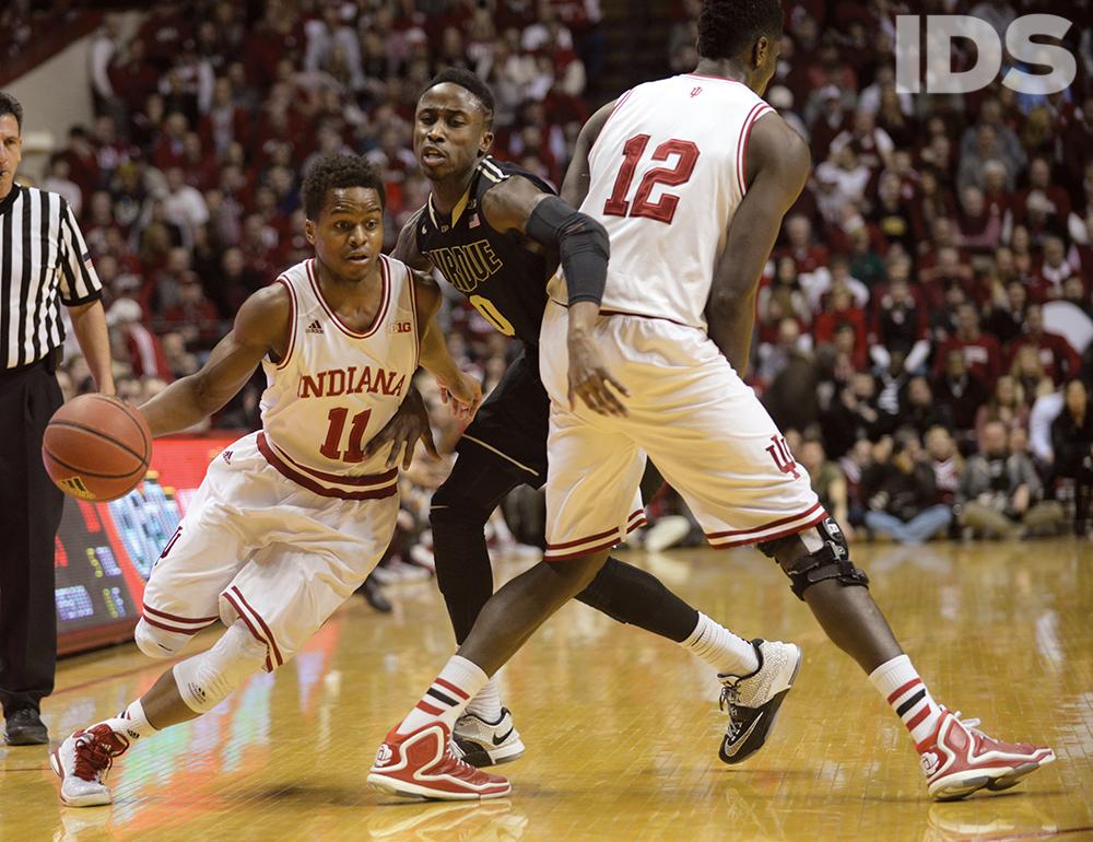 HALFTIME: Indiana, 29, Purdue, 27. PHOTOS: <a href="/Ben_Mikesell/">Ben Mikesell</a>