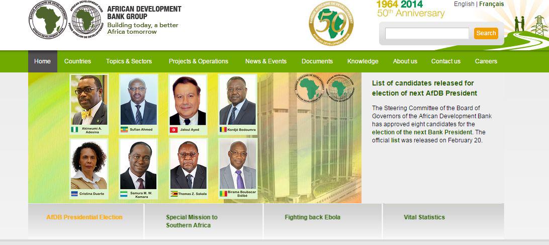 AfDB_Group's tweet photo. Find out who are the candidates running for the AfDB Presidency in 2015 http://t.co/FCk6WSZkBc #AfDBElection http://t.co/5esmJhDWJD