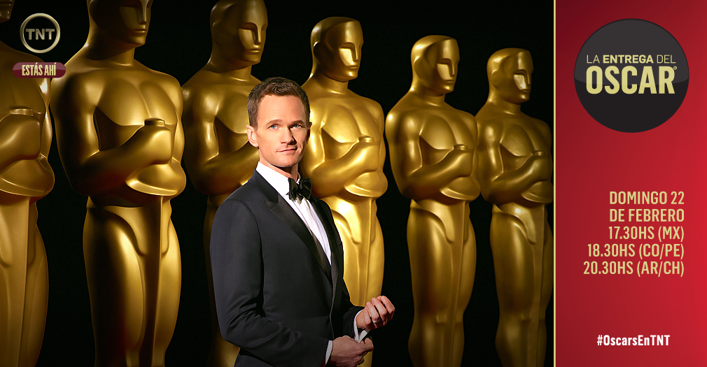 TNTLA's tweet photo. ¡ESTE DOMINGO! Mira los #OscarsEnTNT con Neil Patrick Harris y una ceremonia que será LEGEN...wait for it...DARY! http://t.co/QecjVJk86L
