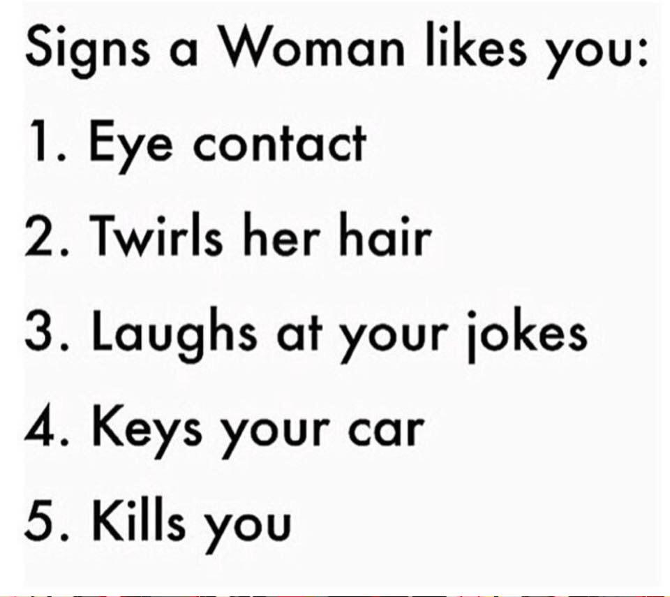 sodamnfeelingz's tweet photo. Signs a woman likes you... http://t.co/BB8BNlVzjh