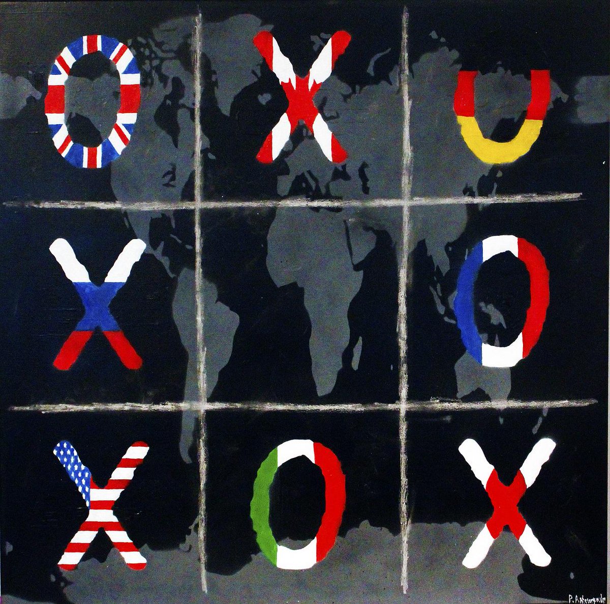 panosaart's tweet photo. When a tic-tac-toe game comes to a draw it is called Cat's Game. New work!!
#panosantonopoulos #g8 #tictactoe http://t.co/8WG8TU4uIg