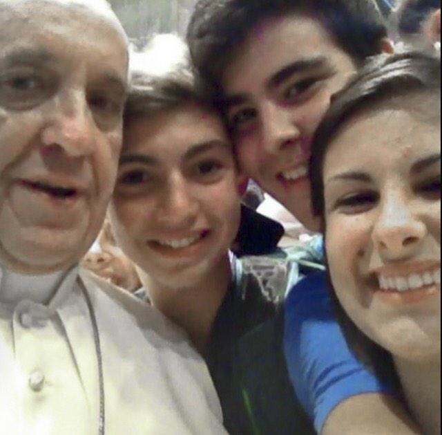 XLTAtlanta's tweet photo. TBT: Pope Francis taking a Selfie with Teens at XLTATLANTA AT All Saints in Dunwoody, GA two years ago! #XLTATLANTA http://t.co/lWlk63Jf2A