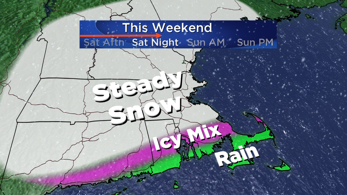 TerryWBZ's tweet photo. Weekend Timeline...Saturday Night...steady snow with some mixing well to the south http://t.co/sJXuBgWucA