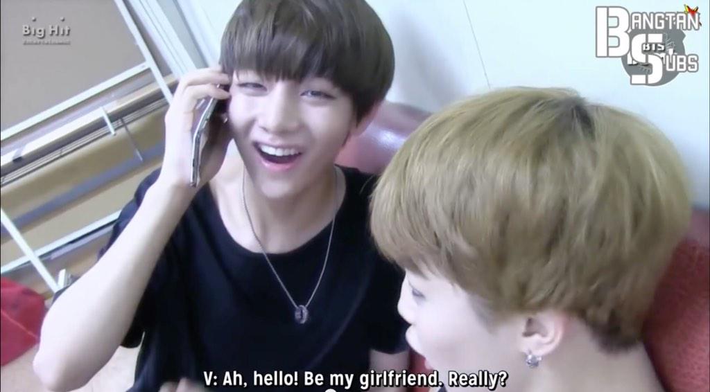 bts doing things on twitter when jimin phones his girlfriend