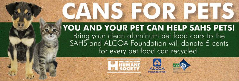 sahumane's tweet image. You &amp;amp; your pet can help our SAHS shelter pets! sahumane.org/cansforpets  #cansforpets #gogreen #recycle #sanantonio
