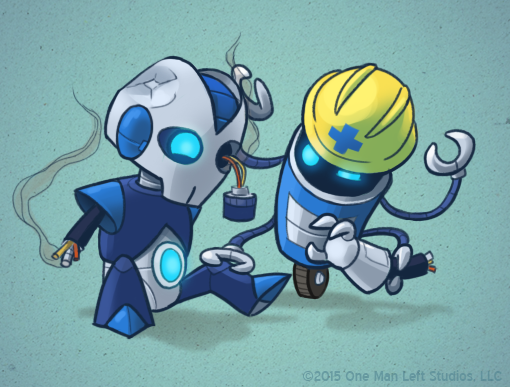 OneManLeft's tweet photo. A touching scene between two soulless war machines. #Outwitters #indiedev http://t.co/y8NZjRG9Th