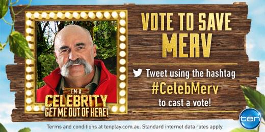 MervHughes332's tweet photo. It's that time again guys, tweet #celebMerv to keep him in the jungle #ImACelebrityAU #TeamMerv http://t.co/dKgjFTlhE8