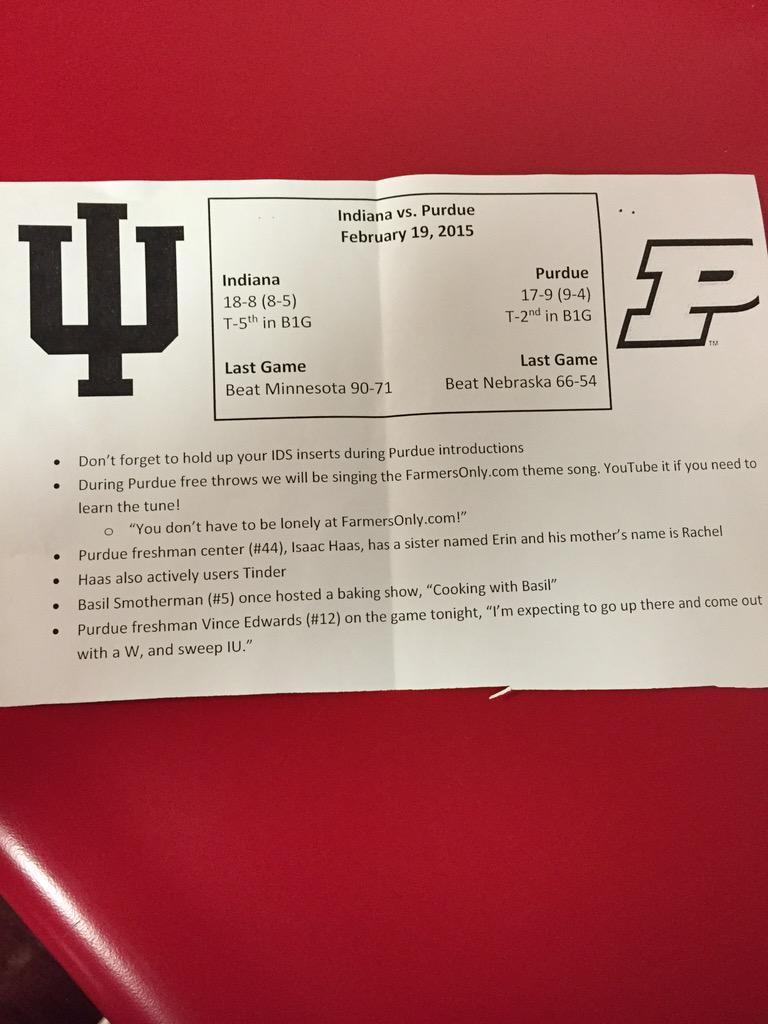 Zach Osterman on Twitter "Cards being distributed in student seats at
