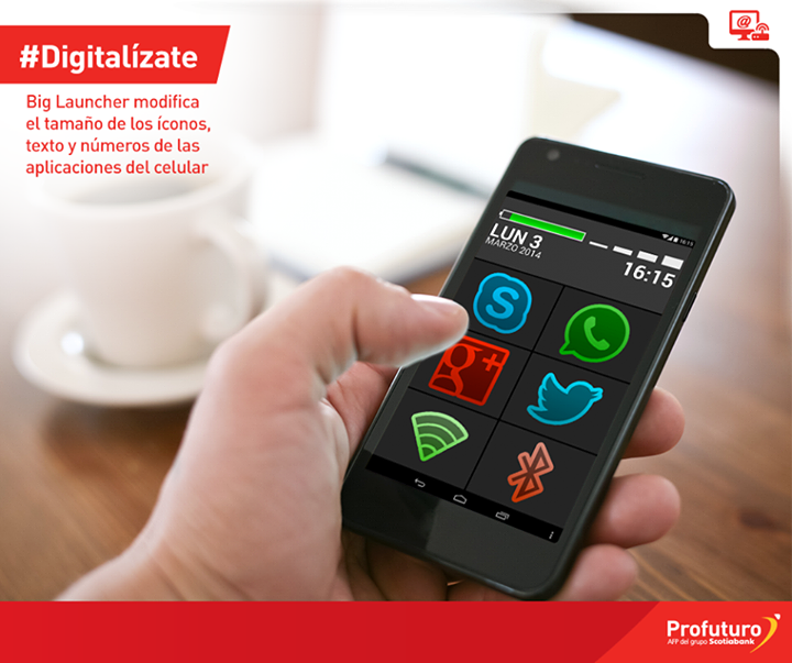 ProFuturo_AFP's tweet photo. #Digitalízate Si buscas simplicidad para tu celular, BIG Launcher es para ti. Búscala en http://t.co/GNr7bv1NQa http://t.co/eWSZeGyVXy