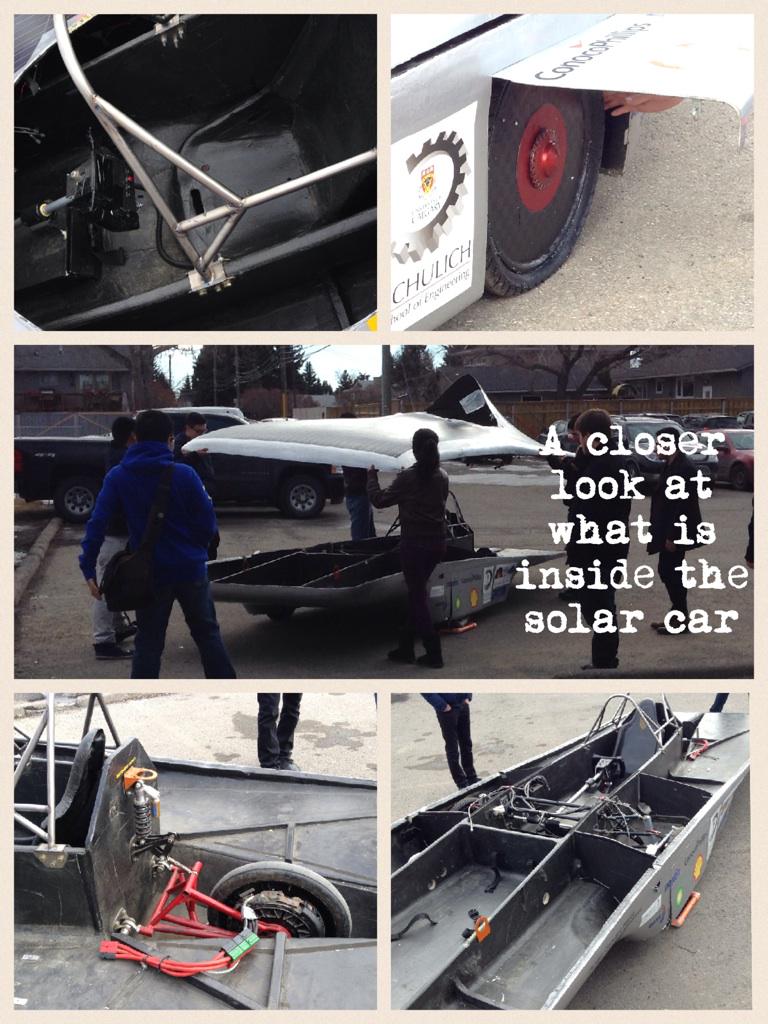 Wondering_Ones's tweet photo. A look under the "hood" of the solar car. @SibbaldSolar http://t.co/plwA1RSmv0 http://t.co/naZFQGeCYP