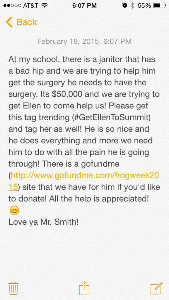 #FrogWeek2015 
#GetEllenToSummit @TheEllenShow PLEASE READ AND SPREAD THE WORD!