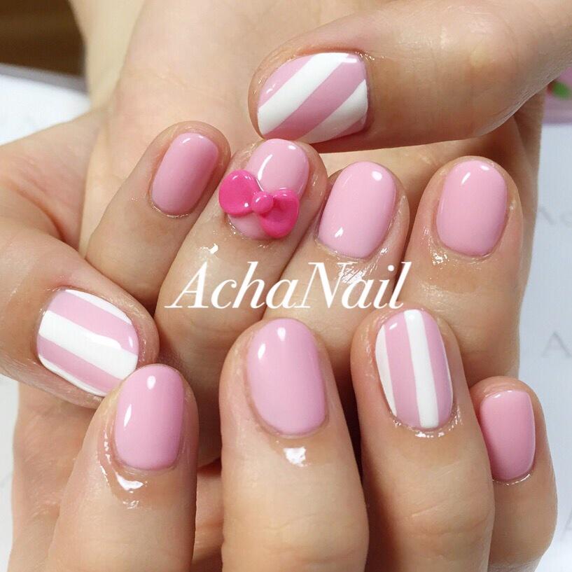 池袋ネイルサロンachanail ピンクりぼんネイル Http T Co W5y2imgvcb ネイル ジェルネイル ネイルサロン Nail 池袋 エースジェル バービーピンク リボン 3dアート ストライプ クリーミー バービー Http T Co yuynf