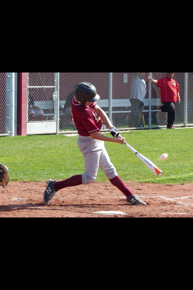 Ben hitting a double in his first ab for Cupertino Varsity Baseball