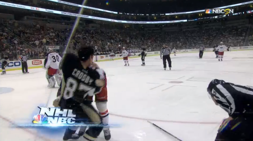 NBCSportsHockey's tweet photo. Well... there is something you don't see everyday #NHLonNBC http://t.co/tHYgPtDqGj