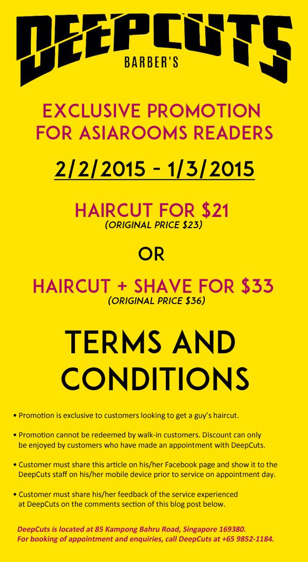 In Singapore? Readers of our travel blog enjoy exclusive discounts at DeepCuts barbershop via bit.ly/1DFz6BL