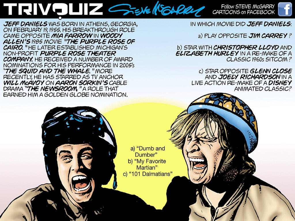 Happy birthday featured here in Trivquiz comic strip - see  more every day on  