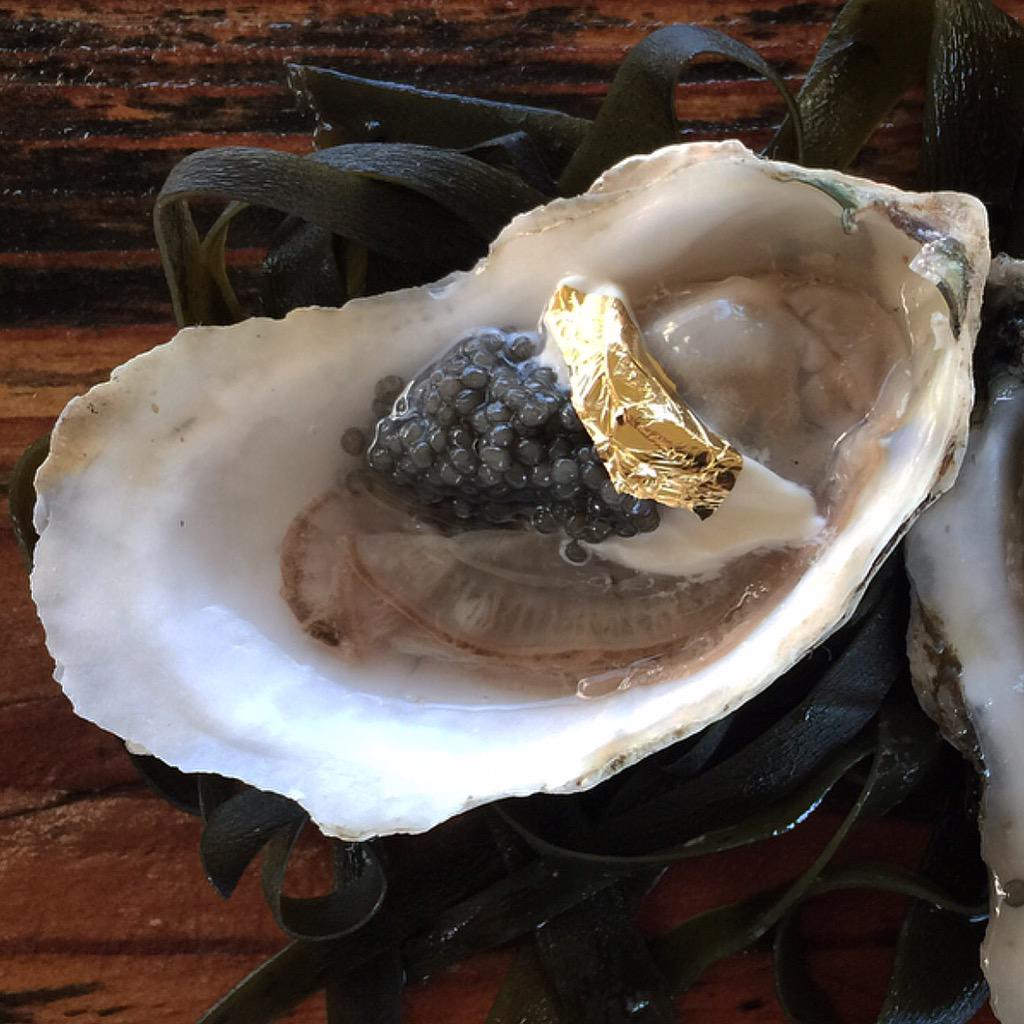 DECADENCE!!!!! <a href="/caseywilcox/">casey wilcox</a> indulges your senses: Hollywood Oysters Hollywood, with Caviar, Crème Fraîche &amp; Gold Leaf