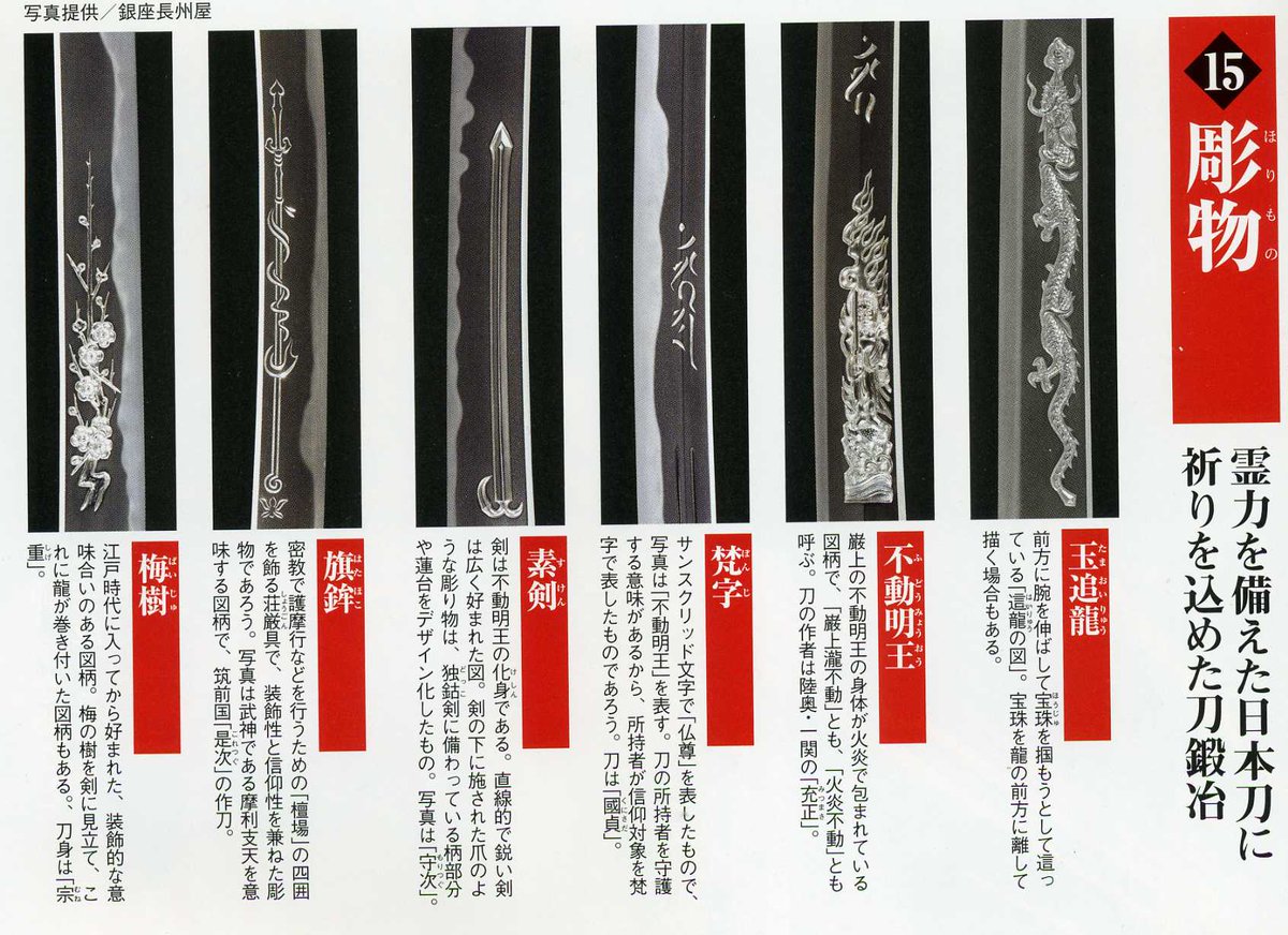 歴史人公式アカウント Sur Twitter 日本刀大図鑑 絶賛発売中 霊力を備えた日本刀 に祈りを込めた刀鍛冶 玉追龍 や 梅樹 など 雅で精緻な彫刻が施された日本刀の美しさを堪能 Http T Co Qm4bn8q76o Http T Co Aq9tmdejp4
