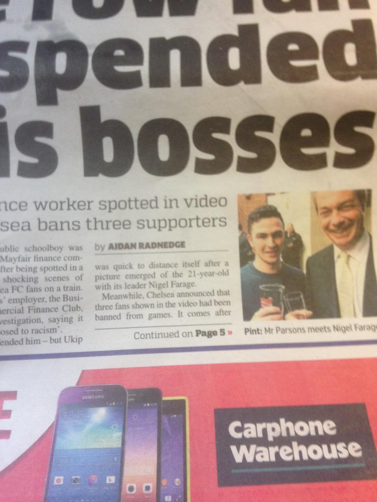 mixed_race_girl's tweet photo. It says something when even Nigel Farage wants nothing to do with you... #ukip #joshparsons #chelsearacists http://t.co/NlldWjiYPO