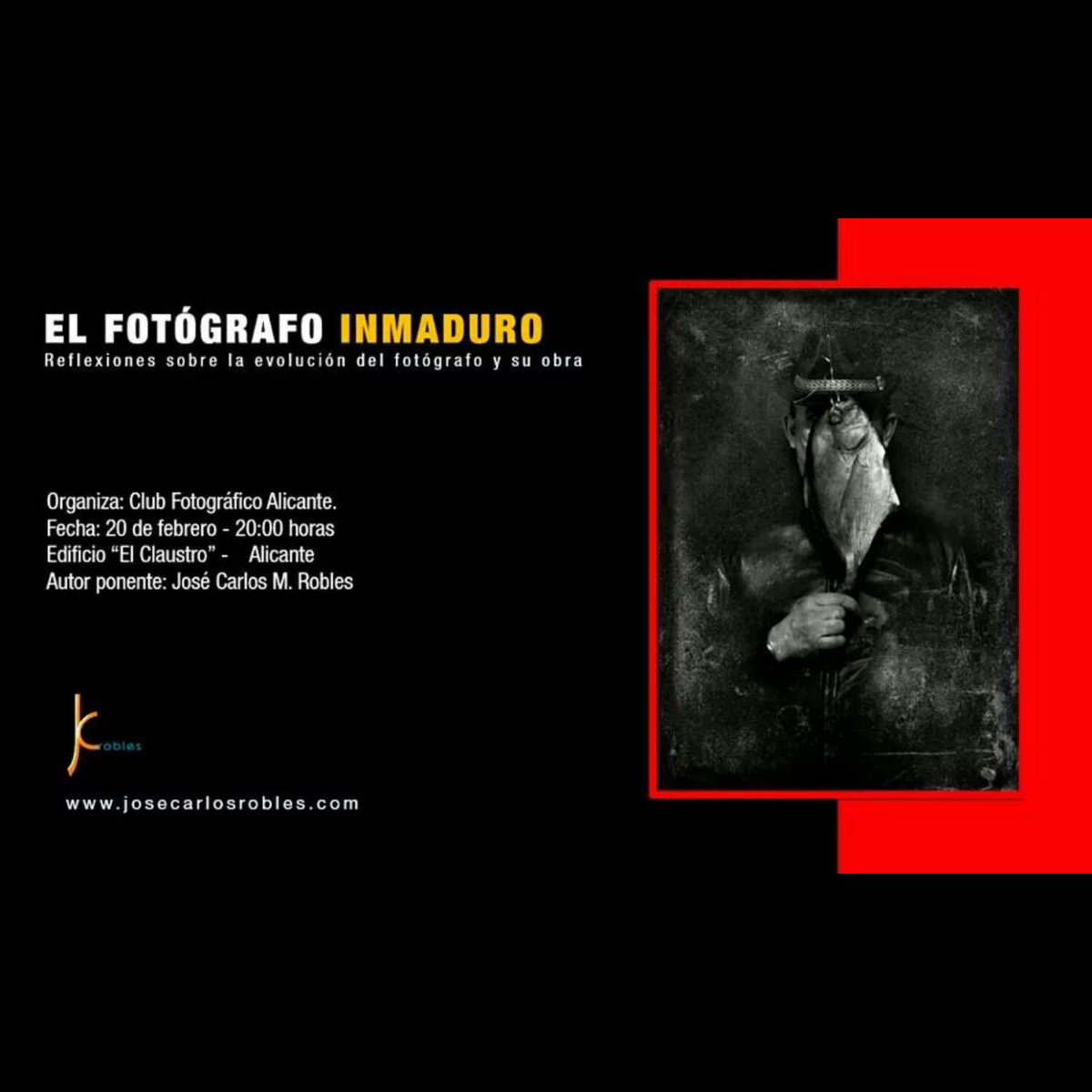 CFAlicante's tweet photo. Hoy charla "El Fotógrafo Inmaduro" a las 20 h en @elclaustro_alc por José Carlos M Robles. Os esperamos! http://t.co/gjwwOVKItA