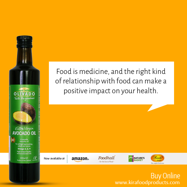 AvocadoOilIndia's tweet photo. Food is medicine, and the right kind of relationship with food can make a positive impact on your health. #Health http://t.co/G5e4da26QG