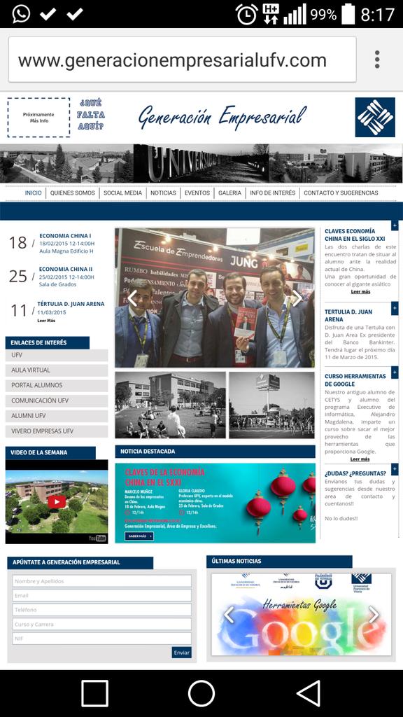 Damos la bienvenida a la nueva miembro de GE nuestra pagina web. generacionempresarialufv.com <a href="/ufvmadrid/">Universidad Francisco de Vitoria</a> #meflipaGE