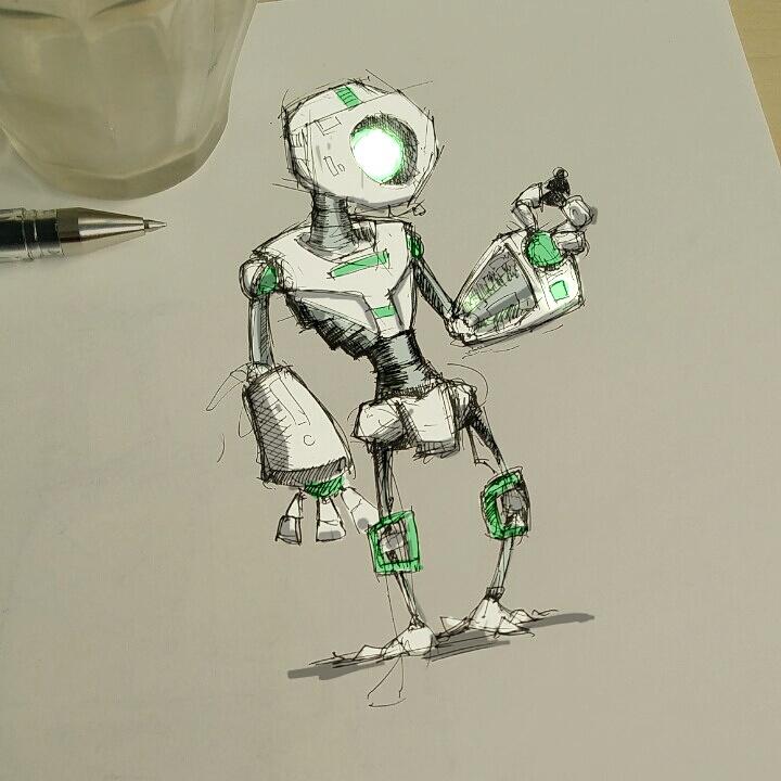 sandorkllo's tweet photo. Friday morning chess-bot #coffeesketch n643 coloured using #sketchbookpro #pen #bot #note3art #note3 http://t.co/kcnqnjWfVu