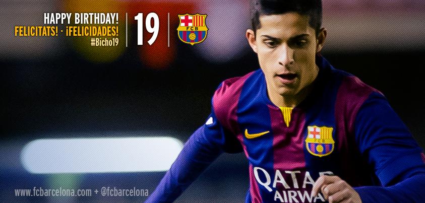 FCBmasia's tweet photo. Today is the birthday of Barça B player Bicho (@bicho_107)! CONGRATULATIONS! RT to congratulate him! #Bicho19 #FCBB http://t.co/umKavQaOsH