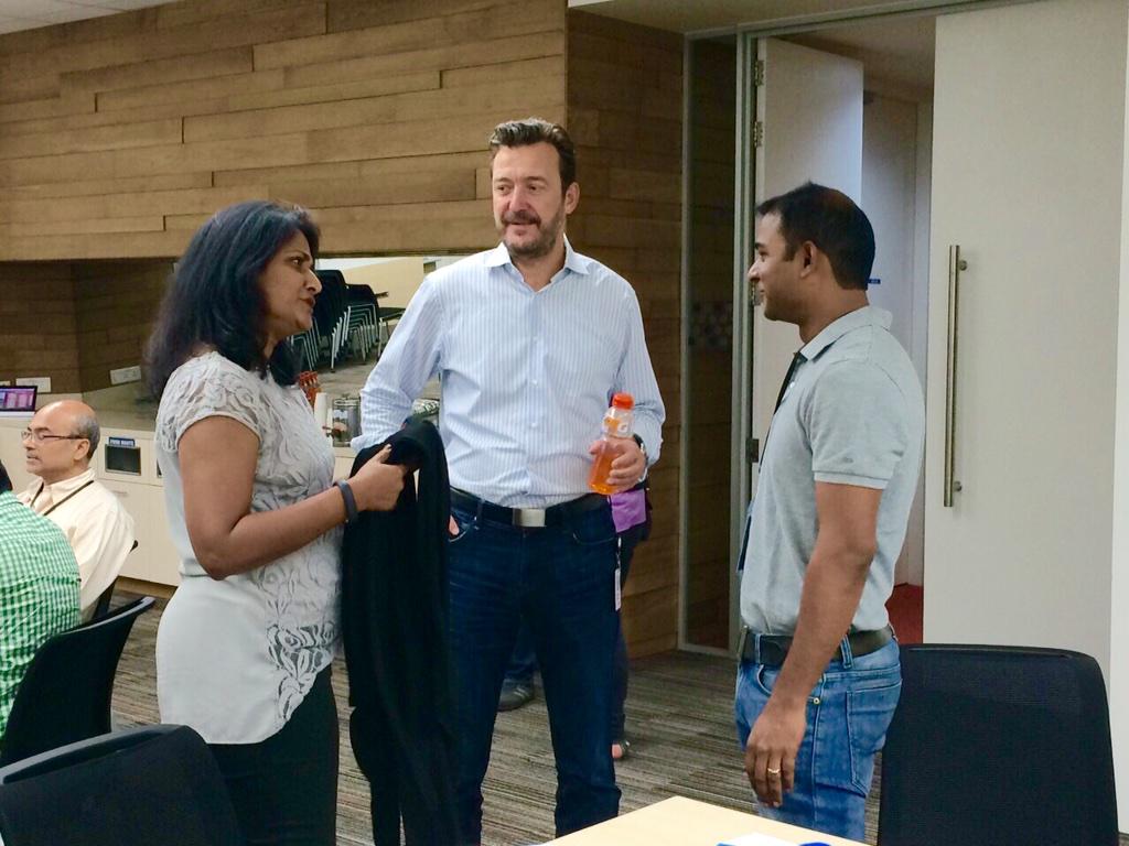 IntuitIN's tweet image. All set for #DesignAwesome at @IntuitIN. @deepabachu &amp;amp; @Kaasgaard interacting with the participants. #IntuitLife