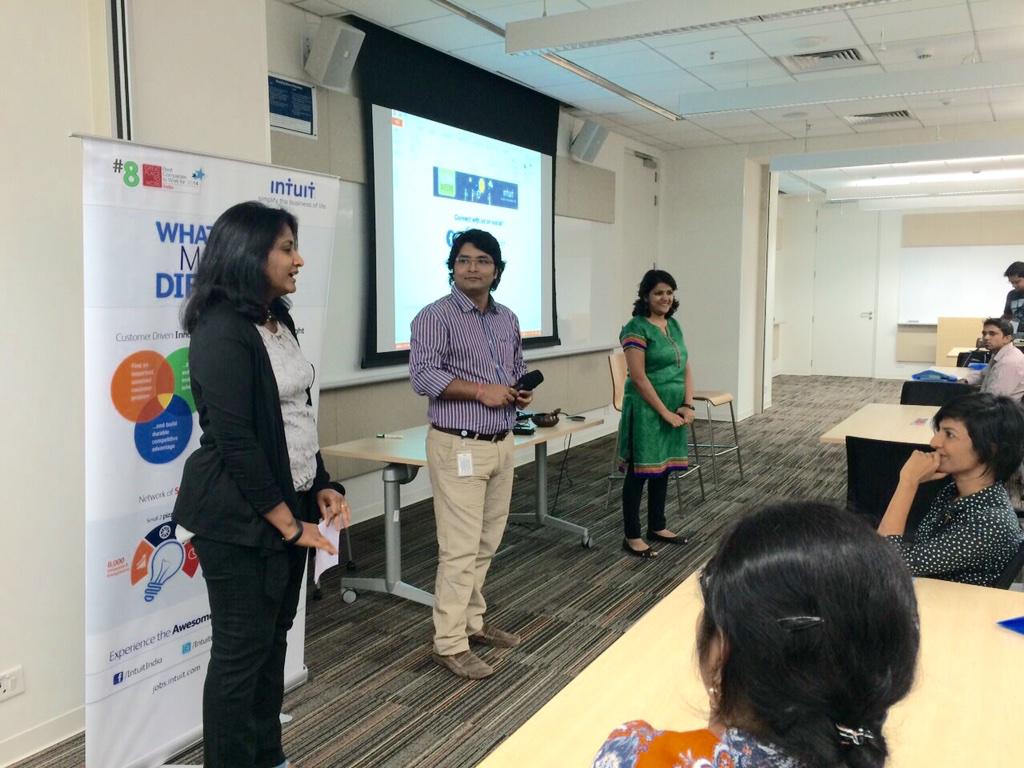 IntuitIN's tweet image. .@deepabachu starting off #DesignAwesome at @IntuitIN. Fireside chat with @Kaasgaard up next!