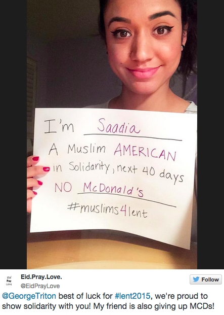 Independent's tweet photo. Muslims are standing in solidarity with Christians by observing lent  http://t.co/bXwHy8FJI9 #Muslims4Lent #Lent2015 http://t.co/XwLmBCGfWw