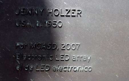 calmuseums's tweet photo. #CAM2015 Happy Hour at @mcasd after the closing town hall. Look for the LED array Jenny Holzer. #CAM2015 #CAMgame http://t.co/MjiEb7QumI