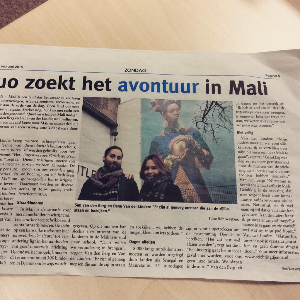 FontysFSS's tweet photo. Oud-student #socialestudies Dana van der Linden vertrekt naar Mali voor het goede doel http://t.co/tumpS73DBy #fontys http://t.co/OQ5JHD9U84