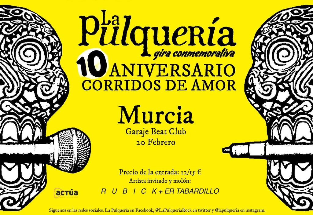 movingtickets's tweet photo. #hoyenconcierto 🎤 @LaPulqueriaRock + @rubickband + Er Tabardillo en @garajebeatclub #Murcia ➡http://t.co/YlFnPbCNCd http://t.co/8xn24J0YwW