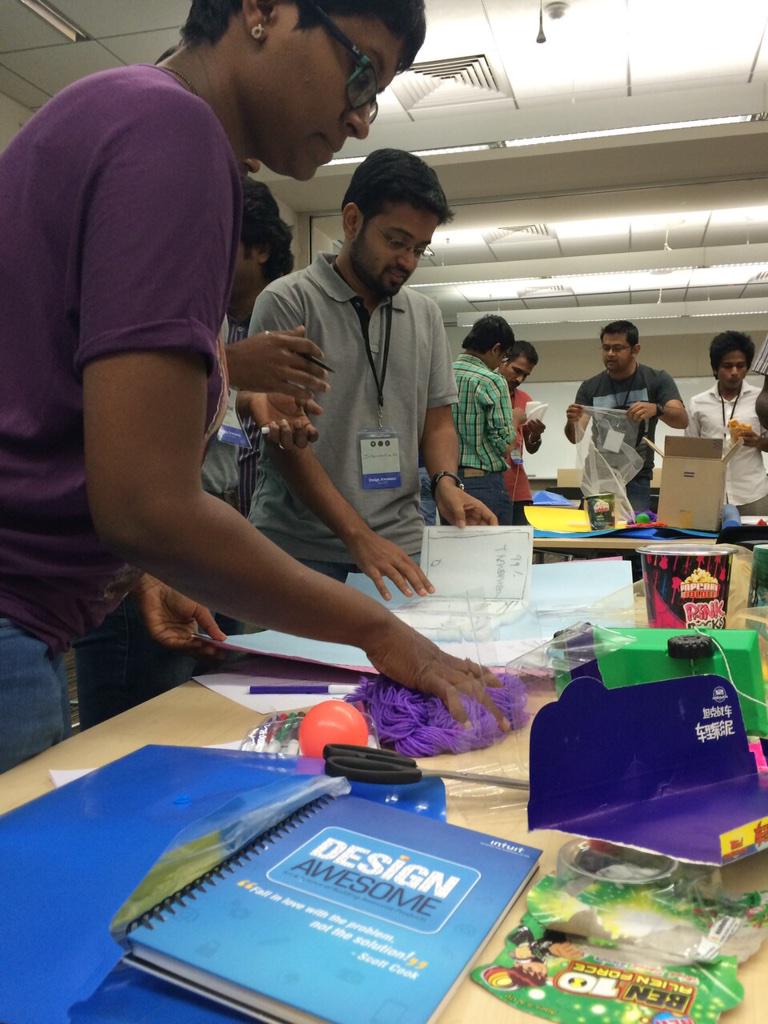 IntuitIN's tweet image. Awesome designs in the making as participants share their #prototypes at #DesignAwesome