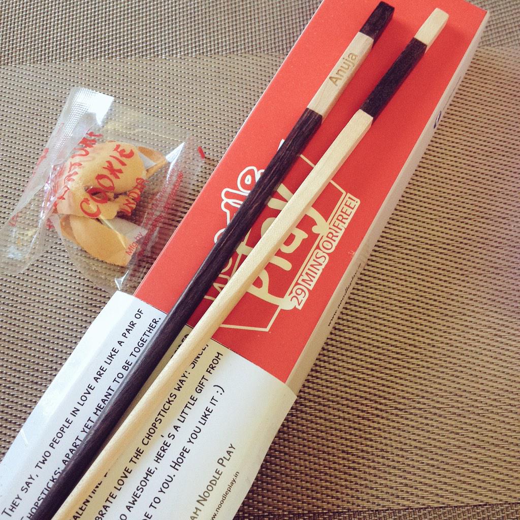 anujadeora's tweet photo. Good folks @noodleplay sent a pair of Chops with my name and #MissEatingOut engraved! Love them :) #SoThoughtful Thx http://t.co/gtSOHbgGOV