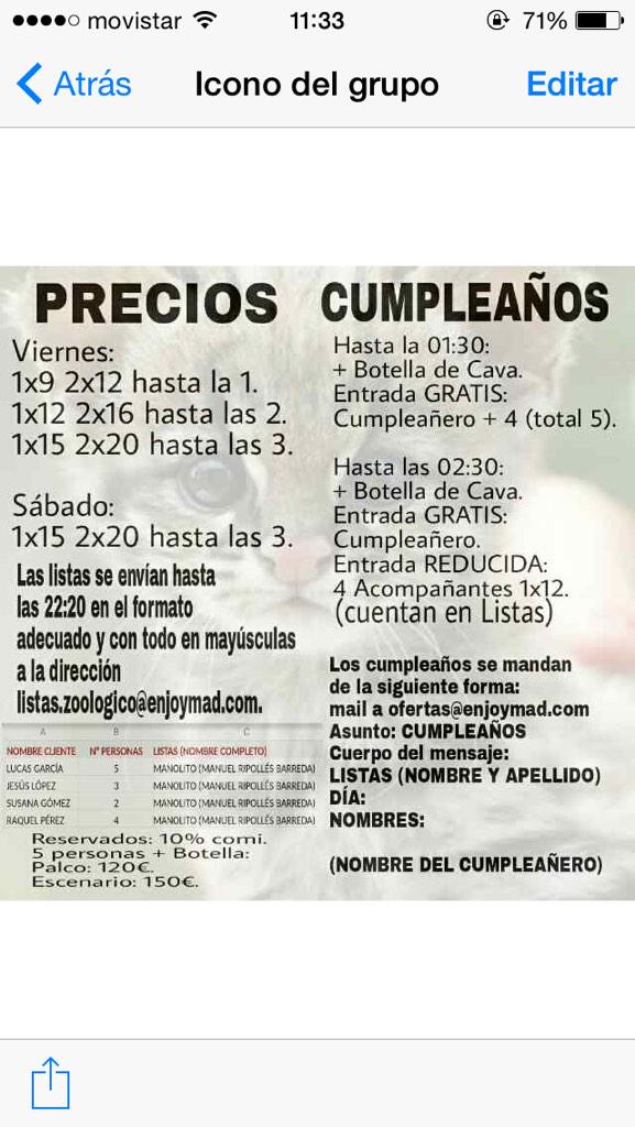 listaszooLM's tweet photo. Esta noche se lia en zoo vuelven a bajar los precios listas LEOPOLDO MORENO avisad por privado o MD http://t.co/Jwa4PEzhKg