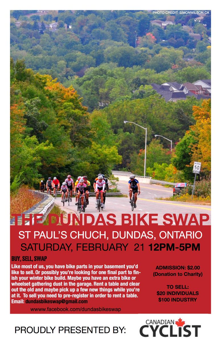 cdncyclist's tweet photo. Join us at #dundasbikeswap tomorrow.  It will be warm inside.. PROMISE http://t.co/6yaeBzbWBK