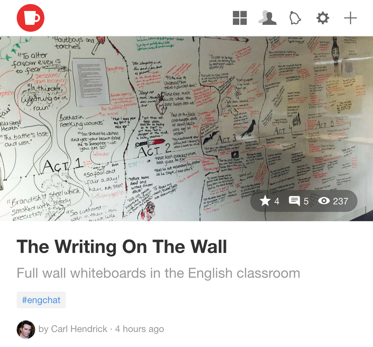'The Writing On The Wall'

@C_Hendrick on using full-wall whiteboards staffrm.io/@carlhendrick/…