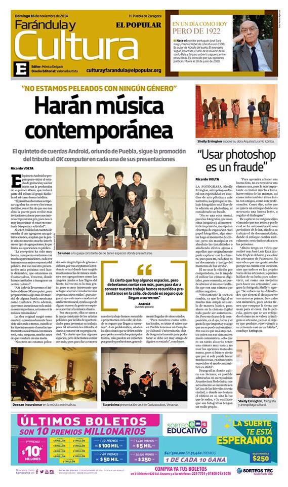 cuartetoandroid's tweet photo. Los androides en la @CapilladelArte. -29,10,14- http://t.co/IzcQPnbx4r
