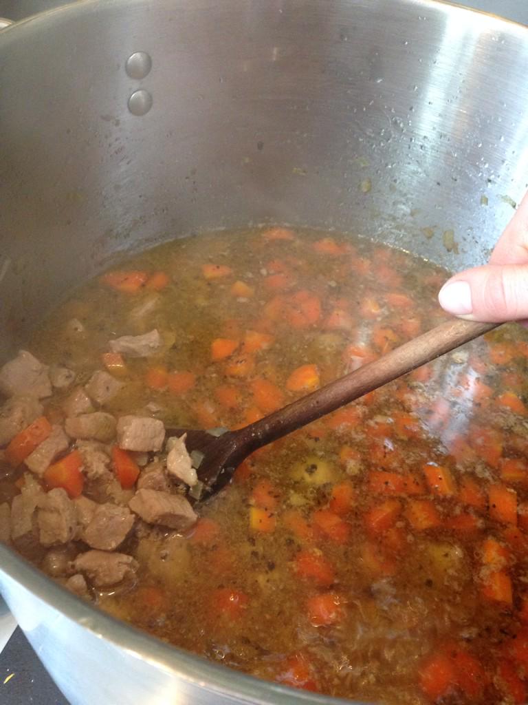 Maria is busy making Pork, Apple &amp; Devon cider casserole ready for FREE tasters in the shop tomorrow!!