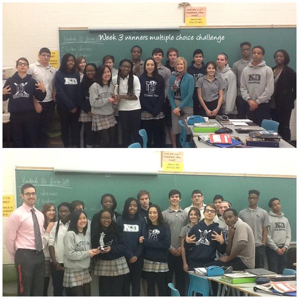 M_TamboNDHS's tweet photo. Congrats to our week 3 winners of the homeroom multiple choice challenge!@NDHS_Ottawa http://t.co/5aTGfEpRVy