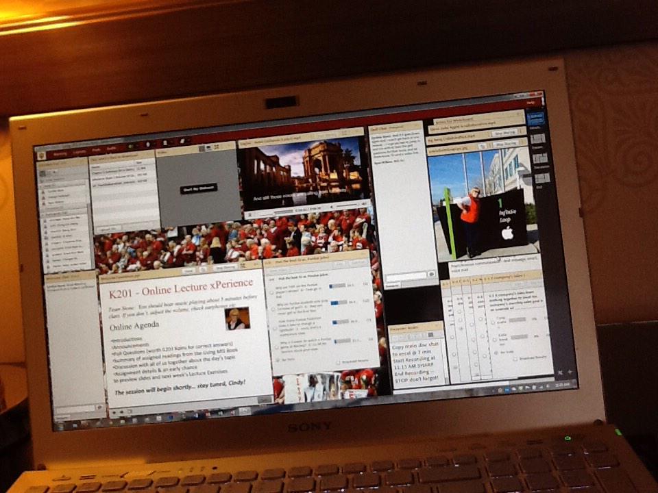 stoneciu's tweet photo. At the #PearsonSTEM conference doesn't slow this #K201 prof down w/ teaching @K201xP online lecture. #goodhotelwifi http://t.co/gSPqnOqGTL
