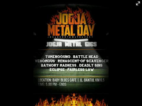 Besok datang ke acara kita di baby blues cafe bareng <a href="/Battle_Head/">Battle Head</a> @ROScavenger <a href="/BathoryMadness/">Bathory Madness</a> and many more FREE \m/