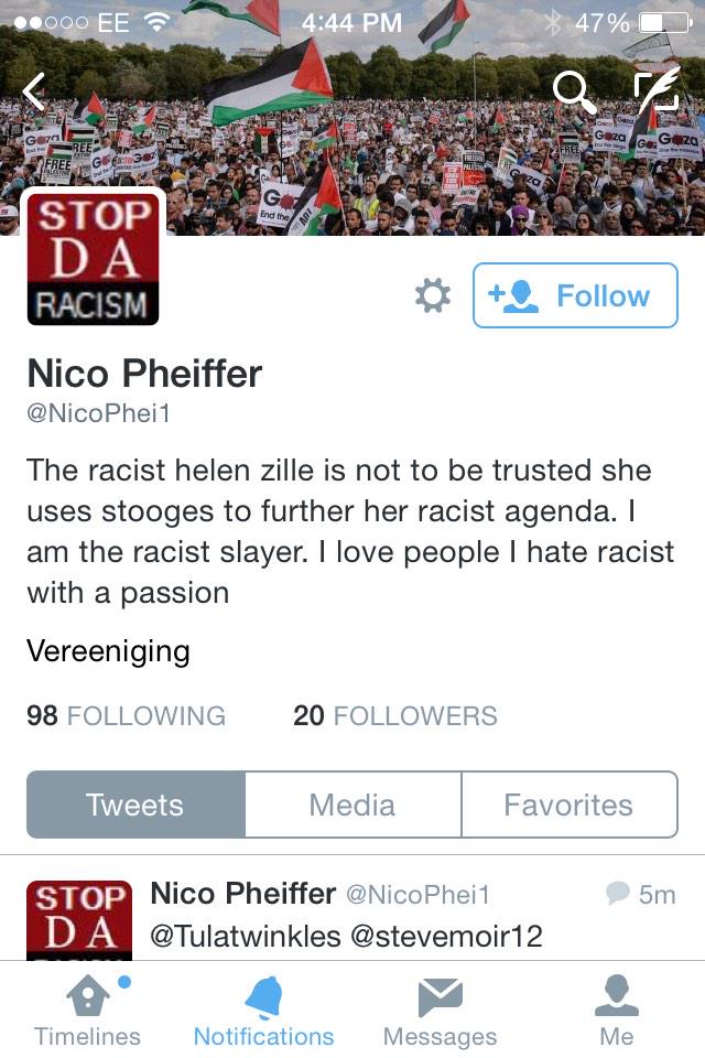 @NicoPhei1 @Tulatwinkles your bio literally states you hate racist. Look mate I'll stop embarrassing you now.