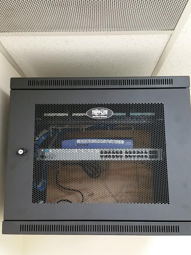 Another successful job using cat6  <a href="/BERKTEKcable/">Berk-Tek, a Leviton Company</a> <a href="/Leviton/">Leviton</a> patch panel and a <a href="/TrippLite/">Tripp Lite by Eaton</a> enclosure! #lowvoltage #cat6