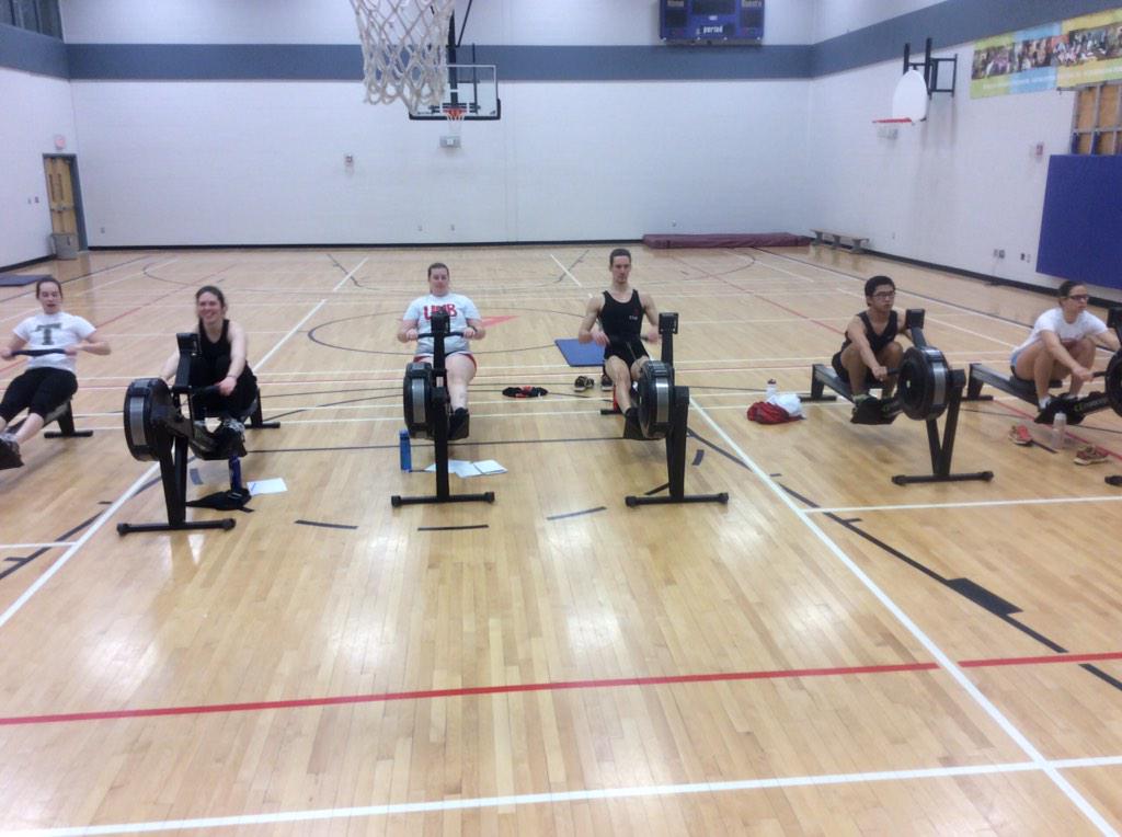 UNBSTURowing's tweet image. Rowers hard at work for the winter training season! @FrederictonYMCA